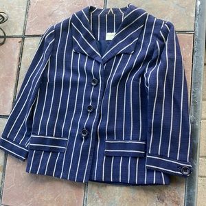 Abercrombie Fitch Navy Pinstripe Jacket